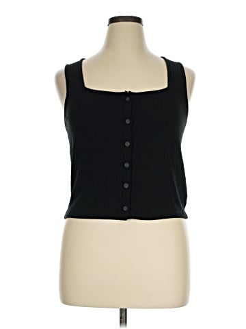 Madewell Ribbed Button-Front Crop Tank (view 1)