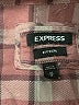 Express Plaid Burgundy Long Sleeve Button-Down Shirt Size M - photo 7