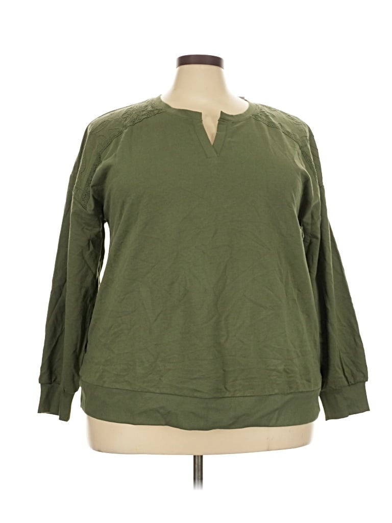 Pre-owned Lane Bryant Sweatshirt In Green