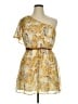 AUW 100% Polyester Paisley Yellow Cocktail Dress Size XL - photo 1