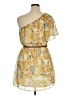 AUW 100% Polyester Paisley Yellow Cocktail Dress Size XL - photo 2