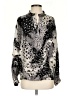 St. John Silver Long Sleeve Silk Top Size 4 - photo 1