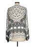 Hale Bob Print Silver Long Sleeve Blouse Size L - photo 2