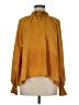 Glam 100% Polyester Gold Long Sleeve Blouse Size M - photo 1