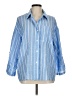 Unbranded 100% Polyester Stripes Blue 3/4 Sleeve Blouse Size M - photo 1