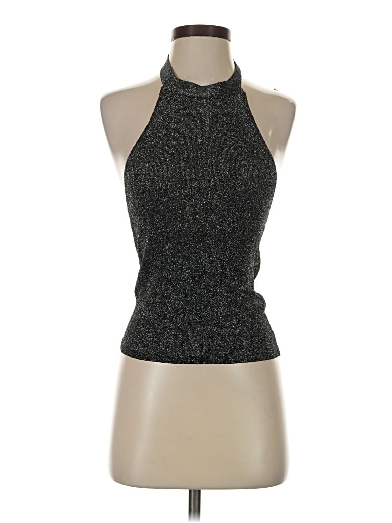 Pre-owned Mng Tank Top Gray Halter Neckline Tops