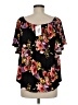 E. Luna Black Short Sleeve Blouse Size M - photo 2