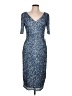 Theia 100% Polyester Blue Cocktail Dress Size 10 - photo 1