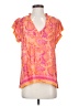 LA PLAGE 100% Viscose Orange Short Sleeve Blouse Size XS - photo 1