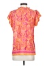LA PLAGE 100% Viscose Orange Short Sleeve Blouse Size XS - photo 2