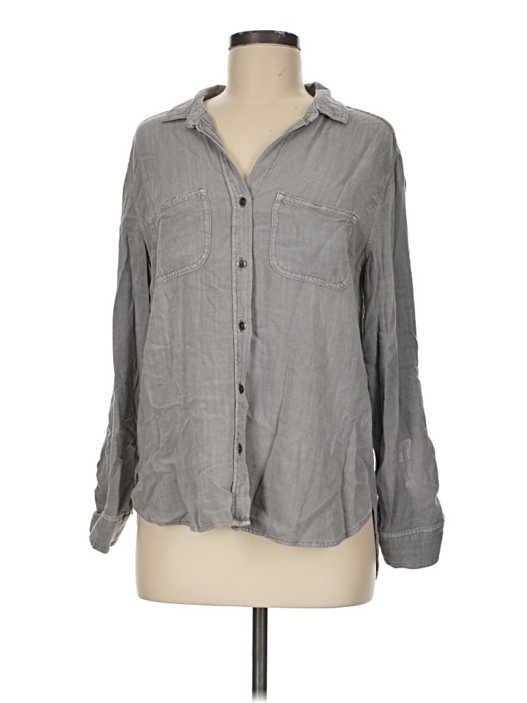 Pre-owned Rock&republic Long Sleeve Button Down Shirt In Gray