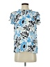 Liz Claiborne 100% Polyester Floral Blue Short Sleeve Blouse Size XS - photo 1