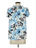 Liz Claiborne 100% Polyester Floral Blue Short Sleeve Blouse Size XS - photo 2