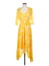 Calvin Klein 100% Polyester Yellow Casual Dress Size 2 - photo 1