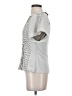 Byron Lars Beauty Mark Silver Short Sleeve Blouse Size 2 - photo 5
