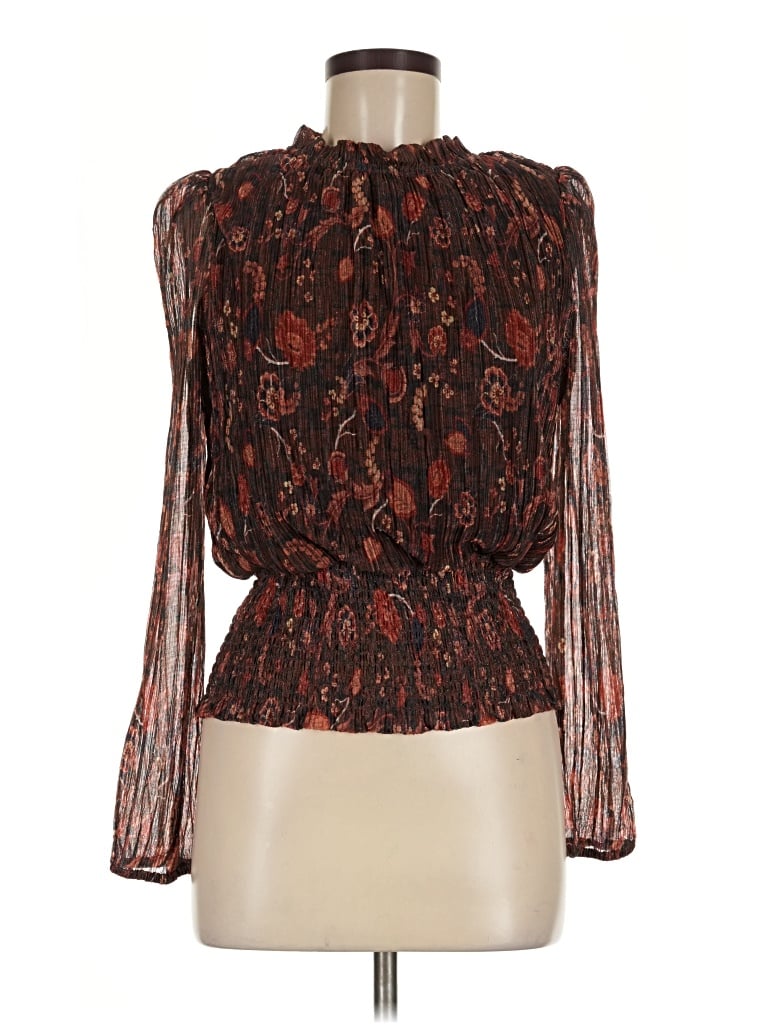 Pre-owned J By Joie Long Sleeve Blouse In Brown