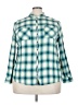 Relativity 100% Rayon Plaid Teal Long Sleeve Button-Down Shirt Size 3X - photo 1