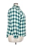 Relativity 100% Rayon Plaid Teal Long Sleeve Button-Down Shirt Size 3X - photo 4