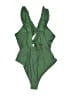 Beach Joy Solid Green One Piece Swimsuit Size L - photo 2