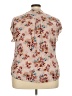 Torrid 100% Rayon Floral Tan Short Sleeve Blouse Size 2X Plus (2) - photo 2