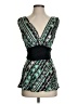French Connection Graphic Green Sleeveless Top Size 4 - photo 1