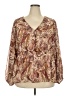Maurices Paisley Brown Long Sleeve Blouse Size 20 (2) - photo 1