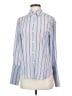 FRAME 100% Silk Stripes Blue Long Sleeve Silk Top Size XS - photo 1