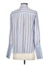 FRAME 100% Silk Stripes Blue Long Sleeve Silk Top Size XS - photo 2
