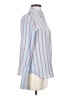 FRAME 100% Silk Stripes Blue Long Sleeve Silk Top Size XS - photo 4