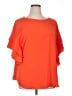 Chico's 100% Polyester Orange Short Sleeve Top Size XL (3) - photo 1