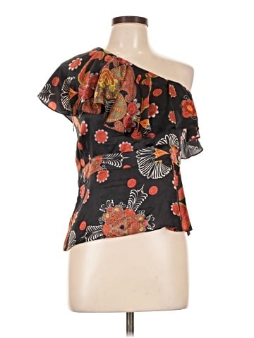 French Connection Short Sleeve Silk Top (view 1)