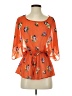 Tea n Rose 100% Polyester Orange 3/4 Sleeve Blouse Size XS (estimated) - photo 1