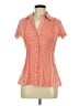 Apt. 9 Houndstooth Orange Short Sleeve Blouse Size M - photo 1