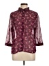 Attention Burgundy 3/4 Sleeve Blouse Size L - photo 1