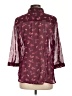 Attention Burgundy 3/4 Sleeve Blouse Size L - photo 2