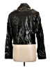 Topshop 100% Leather Metallic Black Leather Jacket Size 10 - photo 2
