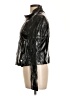 Topshop 100% Leather Metallic Black Leather Jacket Size 10 - photo 5