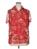 Kathie Lee 100% Polyester Floral Red Short Sleeve Blouse Size 14 - 16 - photo 1