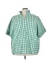 Shein Checkered-gingham Green Short Sleeve Blouse Size 4XL - photo 1