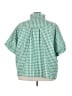 Shein Checkered-gingham Green Short Sleeve Blouse Size 4XL - photo 2
