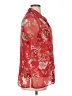 Kathie Lee 100% Polyester Floral Red Short Sleeve Blouse Size 14 - 16 - photo 4