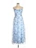 Lulus 100% Polyester Floral Blue Cocktail Dress Size XL - photo 1