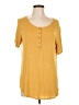 Shop Basic USA Yellow Short Sleeve Top Size L - photo 1