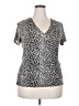 212 Collection Silver Short Sleeve Blouse Size XXL (estimated) - photo 1