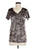 Pol Metallic Silver Short Sleeve T-Shirt Size M - photo 1