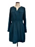 Mossimo 100% Polyester Solid Teal Casual Dress Size L - photo 1