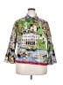 Rani Arabella Print Silver Gray 3/4 Sleeve Button-Down Shirt Size XXL - photo 1