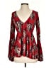 Free People Floral Red Long Sleeve Blouse Size S - photo 1