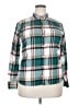 J.Crew Plaid Teal Long Sleeve Button-Down Shirt Size 14 - photo 1