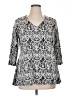 Tianello Silver 3/4 Sleeve Blouse Size XL - photo 1